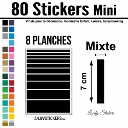 80 Stickers Lignes Mixte - Décoration Gommette Loisirs - Vinyle Repositionnable