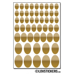 416 Stickers Ovale Mixte - Décoration Gommette Loisirs - Vinyle Repositionnable