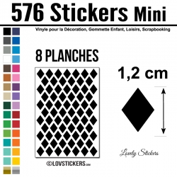 576 Stickers Losange 1,2cm - Décoration Gommette Loisirs - Vinyle Repositionnable