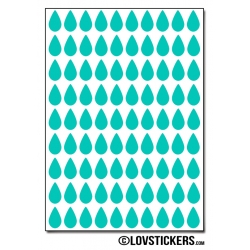 720 Stickers Goutte d'eau 1cm - Décoration Gommette Loisirs - Vinyle Repositionnable