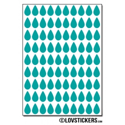 720 Stickers Goutte d'eau 1cm - Décoration Gommette Loisirs - Vinyle Repositionnable