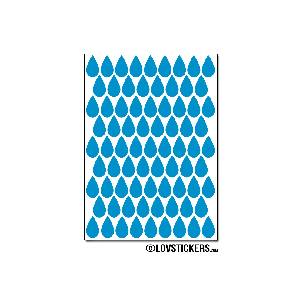 616 Stickers Goutte d'eau 1,2cm - Décoration Gommette Loisirs - Vinyle Repositionnable