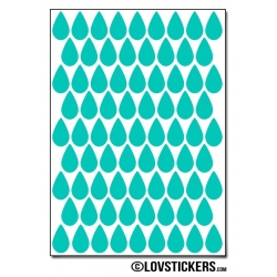 616 Stickers Goutte d'eau 1,2cm - Décoration Gommette Loisirs - Vinyle Repositionnable