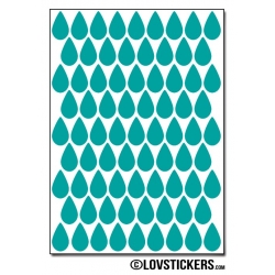 616 Stickers Goutte d'eau 1,2cm - Décoration Gommette Loisirs - Vinyle Repositionnable