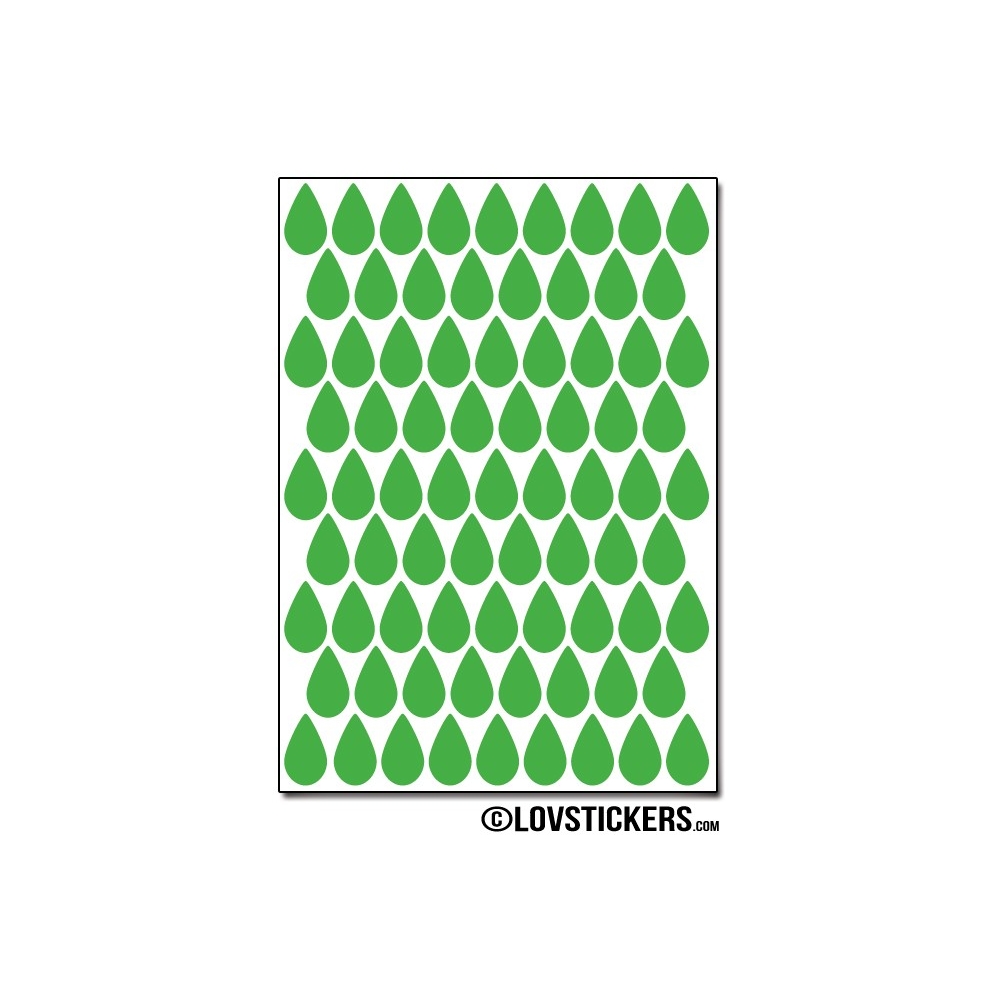 616 Stickers Goutte d'eau 1,2cm - Décoration Gommette Loisirs - Vinyle Repositionnable