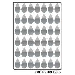 336 Stickers Goutte d'eau 1,5cm - Décoration Gommette Loisirs - Vinyle Repositionnable