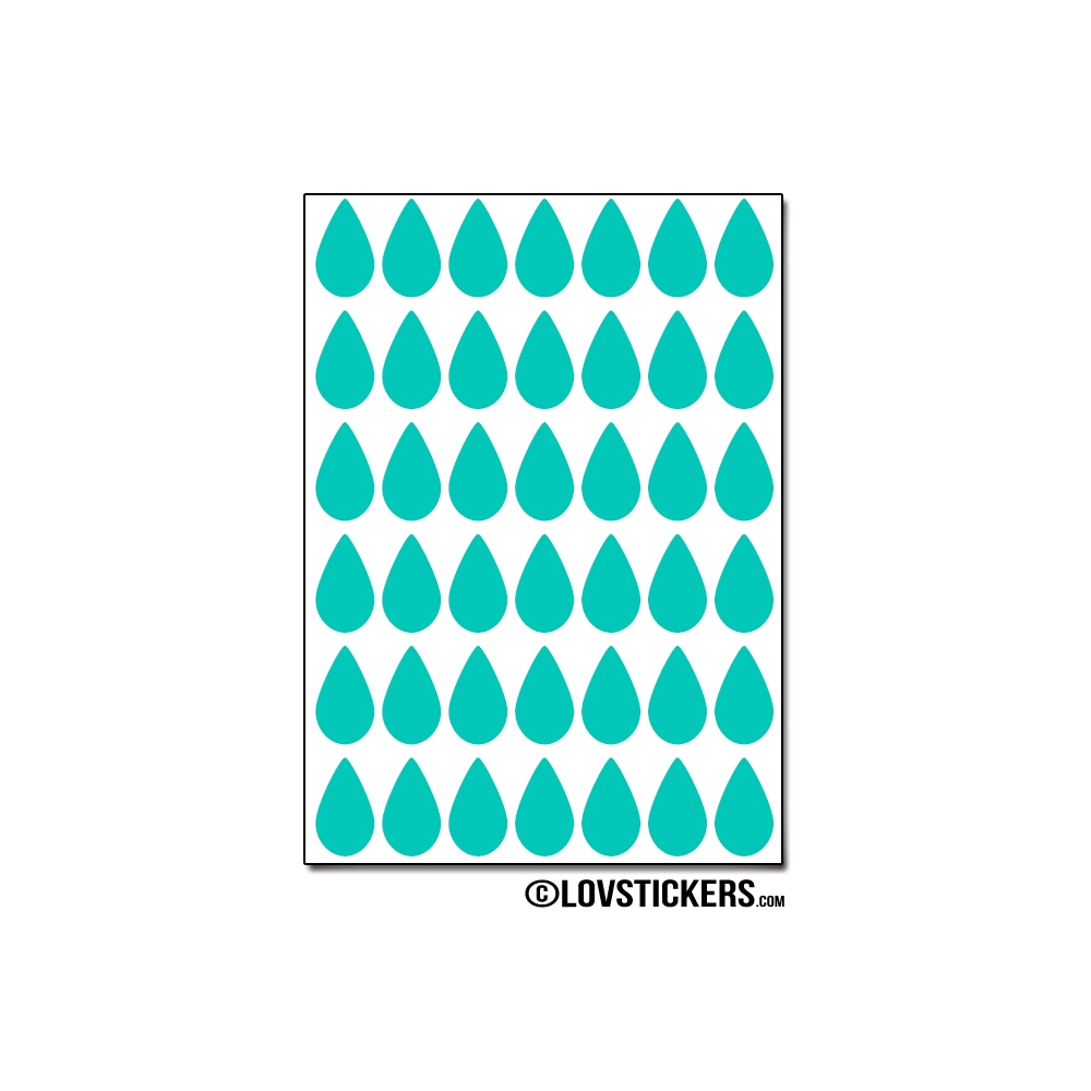 336 Stickers Goutte d'eau 1,5cm - Décoration Gommette Loisirs - Vinyle Repositionnable