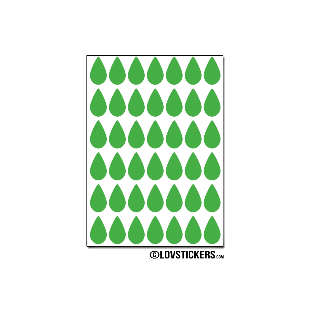 336 Stickers Goutte d'eau 1,5cm - Décoration Gommette Loisirs - Vinyle Repositionnable