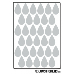 264 Stickers Goutte d'eau 1,8cm - Décoration Gommette Loisirs - Vinyle Repositionnable