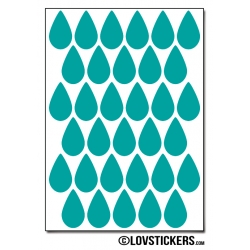 264 Stickers Goutte d'eau 1,8cm - Décoration Gommette Loisirs - Vinyle Repositionnable