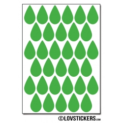 264 Stickers Goutte d'eau 1,8cm - Décoration Gommette Loisirs - Vinyle Repositionnable