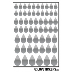 464 Stickers Goutte d'eau mixte - Décoration Gommette Loisirs - Vinyle Repositionnable