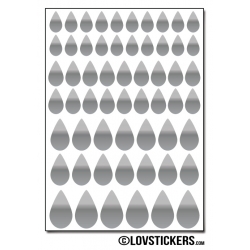 464 Stickers Goutte d'eau mixte - Décoration Gommette Loisirs - Vinyle Repositionnable