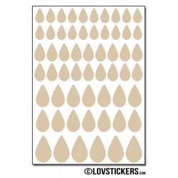 464 Stickers Goutte d'eau mixte - Décoration Gommette Loisirs - Vinyle Repositionnable