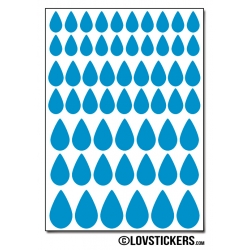 464 Stickers Goutte d'eau mixte - Décoration Gommette Loisirs - Vinyle Repositionnable