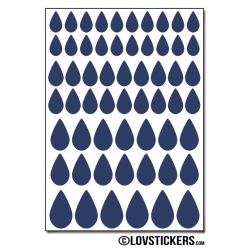 464 Stickers Goutte d'eau mixte - Décoration Gommette Loisirs - Vinyle Repositionnable