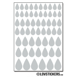 464 Stickers Goutte d'eau mixte - Décoration Gommette Loisirs - Vinyle Repositionnable