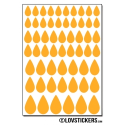 464 Stickers Goutte d'eau mixte - Décoration Gommette Loisirs - Vinyle Repositionnable