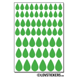 464 Stickers Goutte d'eau mixte - Décoration Gommette Loisirs - Vinyle Repositionnable