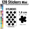 120 Stickers Fleur 1,8cm - Décoration Gommette Loisirs - Vinyle Repositionnable