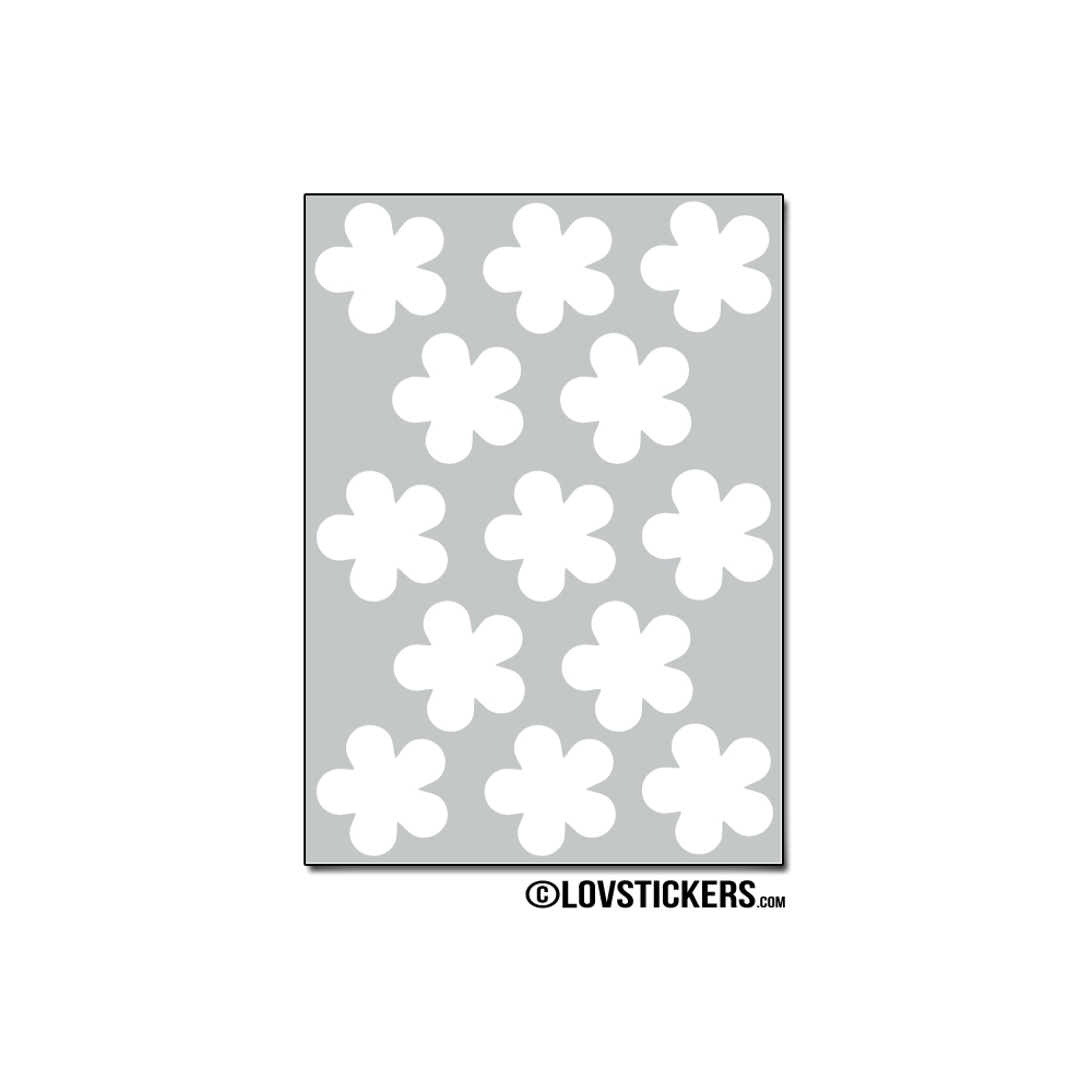 104 Stickers Fleur 2 cm - Décoration Gommette Loisirs - Vinyle Repositionnable