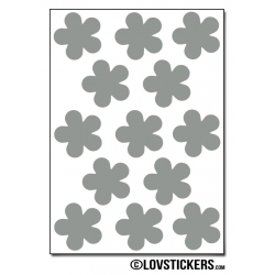 104 Stickers Fleur 2 cm - Décoration Gommette Loisirs - Vinyle Repositionnable