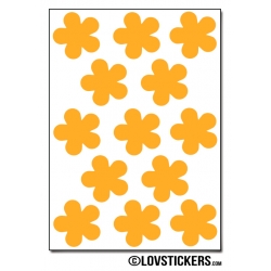 104 Stickers Fleur 2 cm - Décoration Gommette Loisirs - Vinyle Repositionnable