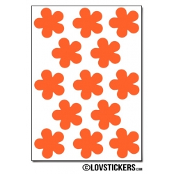 104 Stickers Fleur 2 cm - Décoration Gommette Loisirs - Vinyle Repositionnable