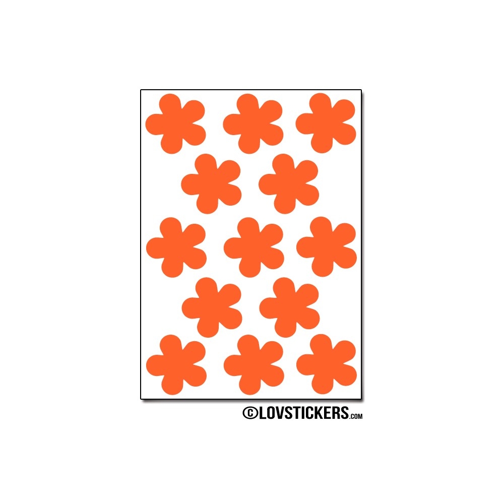 104 Stickers Fleur 2 cm - Décoration Gommette Loisirs - Vinyle Repositionnable