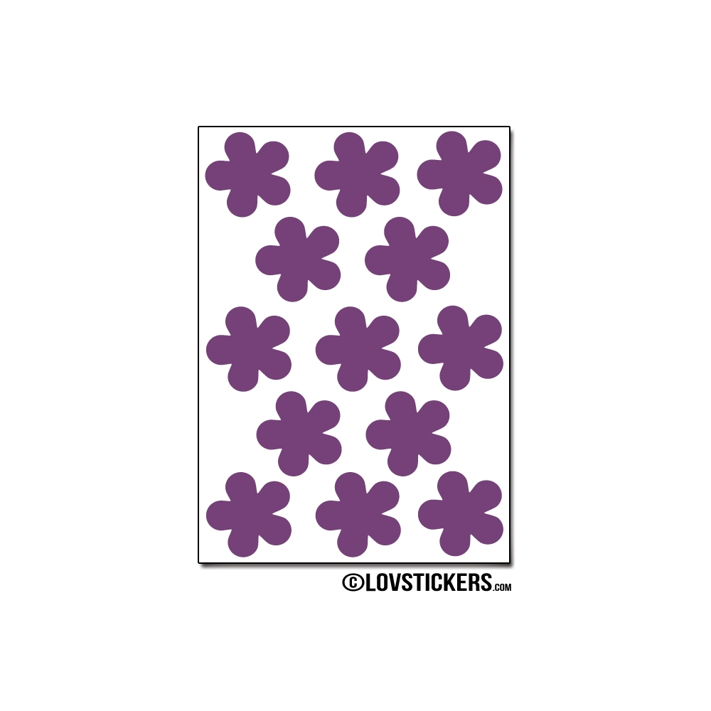 104 Stickers Fleur 2 cm - Décoration Gommette Loisirs - Vinyle Repositionnable