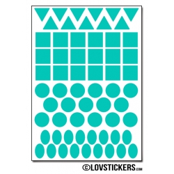 504 Stickers Mixte 1cm - Décoration Gommette Loisirs - Vinyle Repositionnable