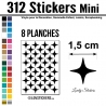 312 Stickers Etoiles 1,5cm - Décoration Gommette Loisirs - Vinyle Repositionnable