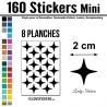 160 Stickers Etoiles 2cm - Décoration Gommette Loisirs - Vinyle Repositionnable