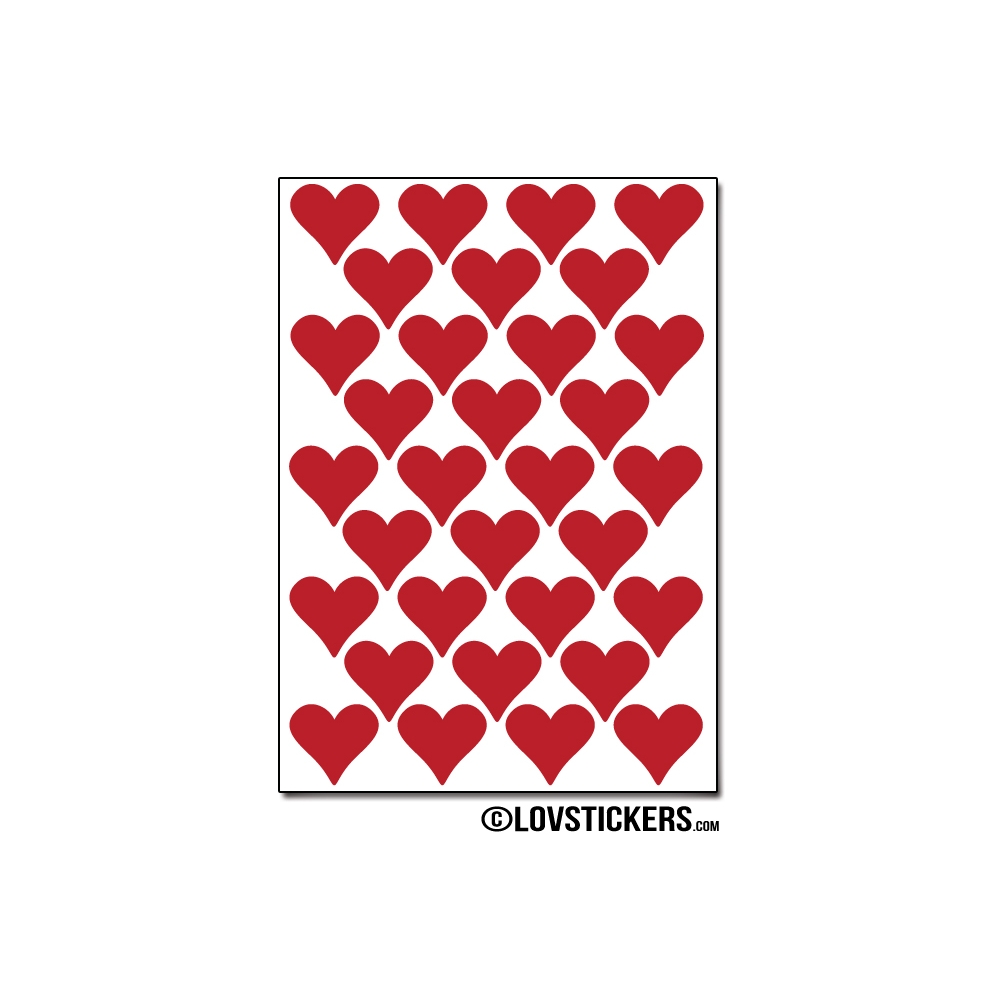 256 Stickers Coeur 1,5cm - Décoration Gommette Loisirs - Vinyle Repositionnable