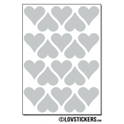 160 Stickers Coeur 2cm - Décoration Gommette Loisirs - Vinyle Repositionnable