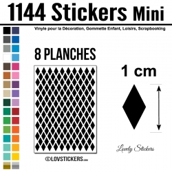 1144 Stickers Losange 1cm - Décoration Gommette Loisirs - Vinyle Repositionnable