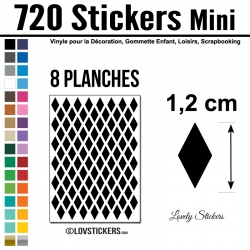 720 Stickers Losange 1,2cm - Décoration Gommette Loisirs - Vinyle Repositionnable