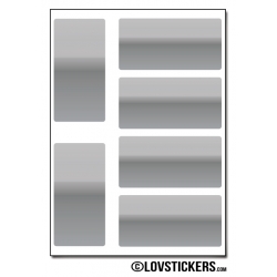 48 Stickers Rectangle 2 cm - Décoration Gommette Loisirs - Vinyle Repositionnable