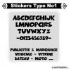 Font Boog - Stickers lettres et chiffres adhesif  - Autocollant voiture auto vitrine magasin