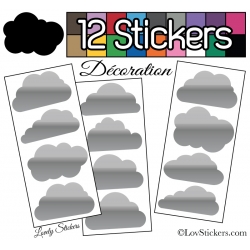 12 Stickers Nuage Mixte - Autocollant Décoration Intérieur