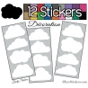 12 Stickers Nuage Mixte - Autocollant Décoration Intérieur