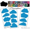 12 Stickers Nuage Mixte - Autocollant Décoration Intérieur