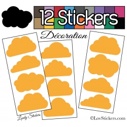 12 Stickers Nuage Mixte - Autocollant Décoration Intérieur