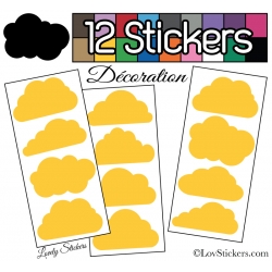 12 Stickers Nuage Mixte - Autocollant Décoration Intérieur