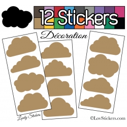 12 Stickers Nuage Mixte - Autocollant Décoration Intérieur