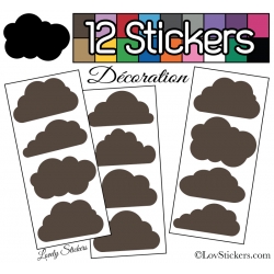 12 Stickers Nuage Mixte - Autocollant Décoration Intérieur