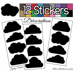 12 Stickers Nuage Mixte - Autocollant Décoration Intérieur