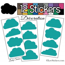 12 Stickers Nuage Mixte - Autocollant Décoration Intérieur