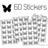 60 Stickers Papillons 3CM - Autocollant decoration