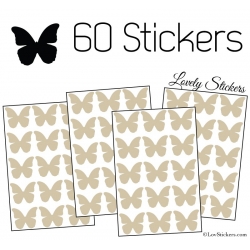 60 Stickers Papillons 3CM - Autocollant decoration